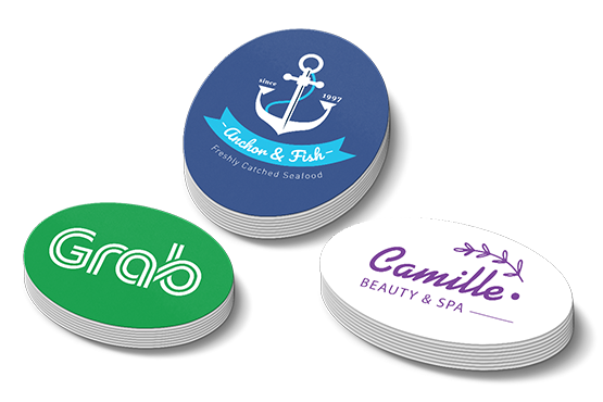 custom printing services for Oval Shape Die Cut Stickers