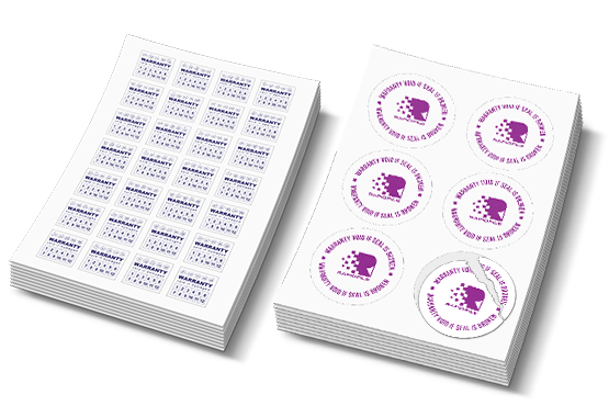 custom printing services for Warranty Sticker Sheets