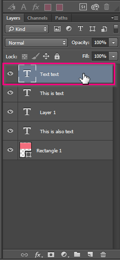 To rasterize text, select the text layers that you want to rasterize in the Layers window. To rasterize text, select the text layers that you want to rasterize in the Layers window.