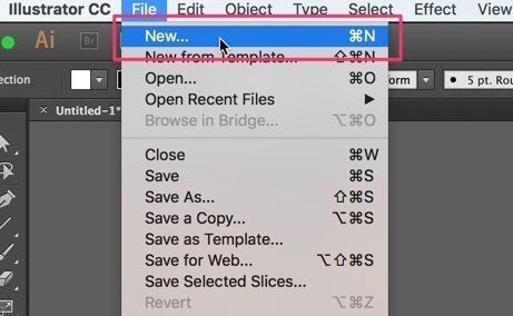 Create a new file in Illustrator Create a new file in Illustrator